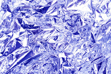 Aluminum foil blue abstract texture background