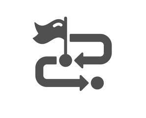 Travel path icon. Location flag sign. Success symbol. Quality design element. Flat style travel path icon. Editable stroke. Vector