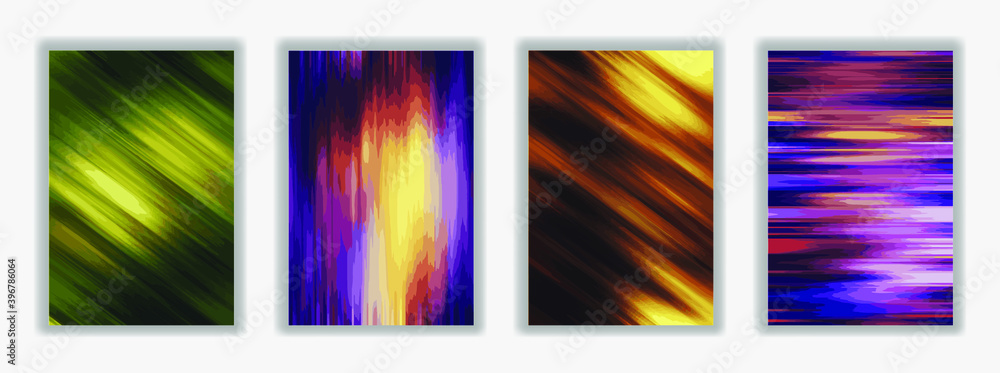 Poster set of modern abstract color background. liquid flow style. creative gradient texture for you design