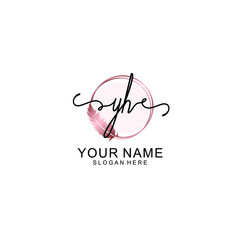 Initial YH Handwriting, Wedding Monogram Logo Design, Modern Minimalistic and Floral templates for Invitation cards