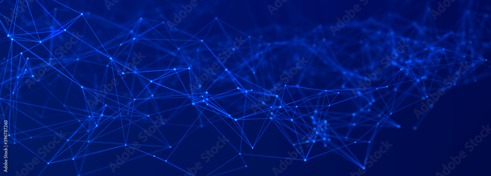 Poster big data visualization. data technology illustration. science background. technological 3d landscape