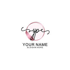 Initial YP Handwriting, Wedding Monogram Logo Design, Modern Minimalistic and Floral templates for Invitation cards