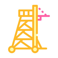 siege tower color icon vector illustration flat