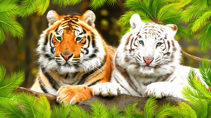 Tigers white amur painting muzzle