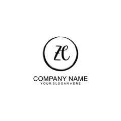 Initial ZC Handwriting, Wedding Monogram Logo Design, Modern Minimalistic and Floral templates for Invitation cards