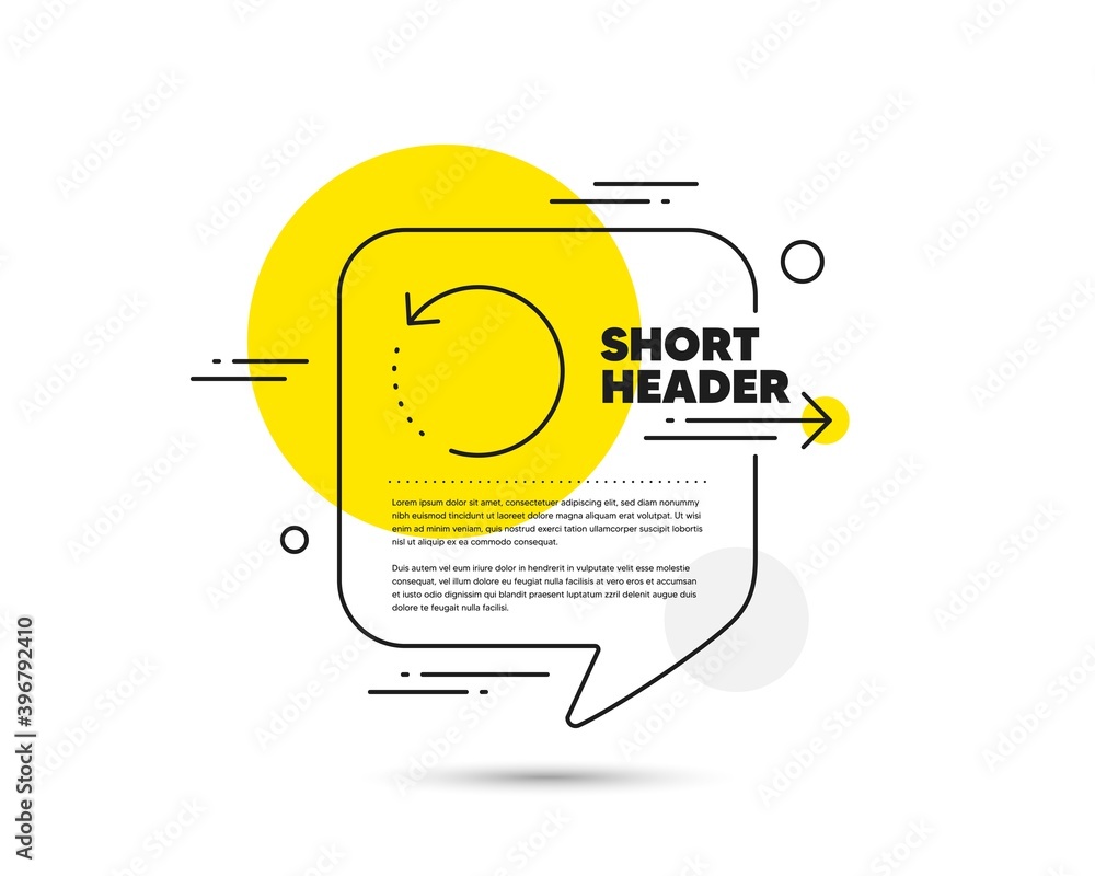 Poster recovery info line icon. speech bubble vector concept. backup data sign. restore information symbol.
