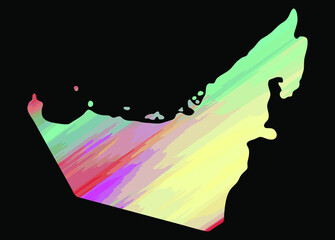 Obraz premium UAE United Arabian Emirates colorful vector map silhouette