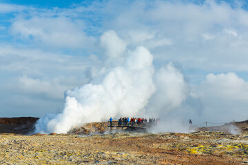Fototapeta premium Gunnuhver, geothermal area,Reykjanes Peninsula, Southern Iceland, Iceland, Europe