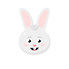 cute and sweet smile cartoon bunny icon head. Vector illustration