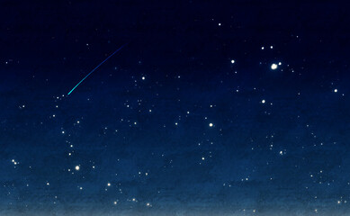 Obraz na płótnie Canvas シンプルな流れ星と綺麗な星空背景イメージ素材