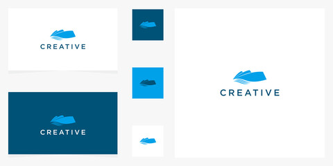 creative ship icon template sea