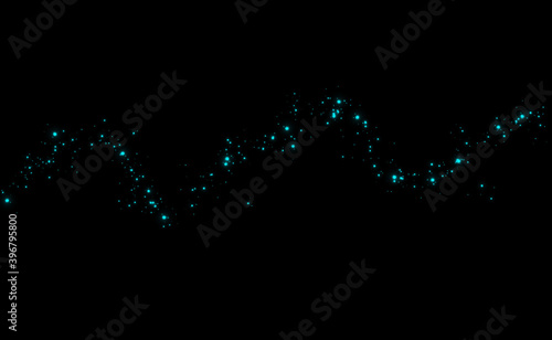 水色の緩やかな曲線のライン状のキラキラ背景イメージ素材 Wall Mural Yukiyamori