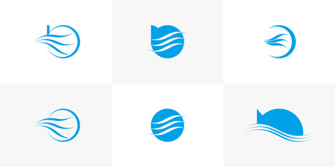 set of creative sea logo design template