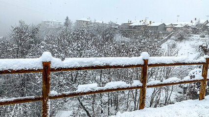fence in snow