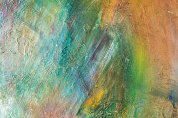 Background image of bright oil-paint palette closeup.