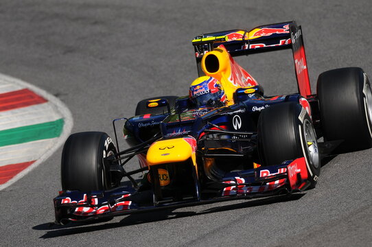 MUGELLO, ITALY May 2012: Mark Webber of Red Bull F1 Racing Team during training session at Mugello Circuit in Italy.