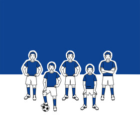 vector illustration of soccer player, football team people