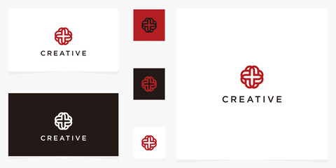 set creative monogram logo designs template