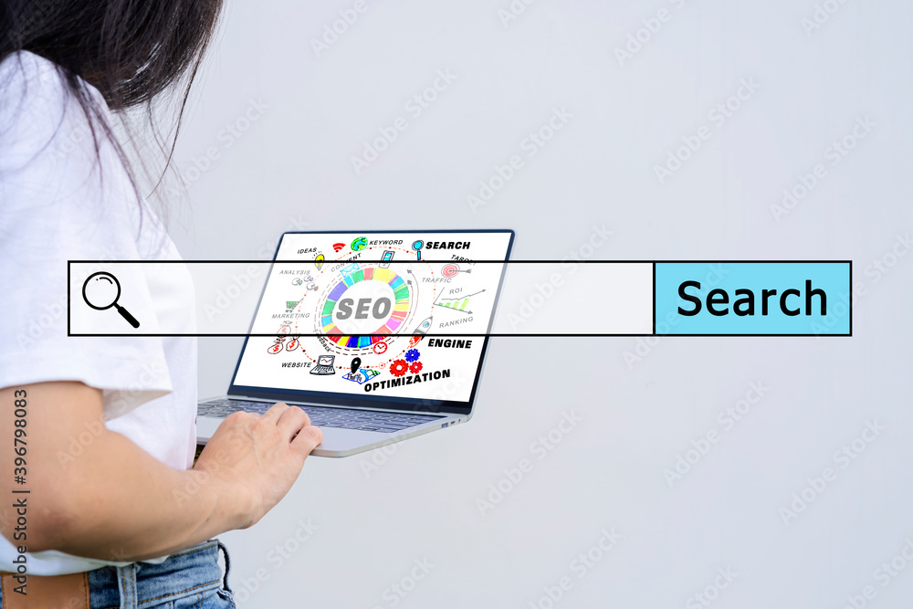 Aufkleber searching engine optimizing seo. search seo online internet browsing web concept website www search 