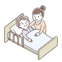 ベクターイラスト素材：シニア女性の介護をする若い女性
