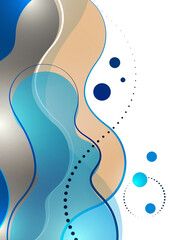 Abstract illustration of smooth color wave and lines. Creative template for your design.