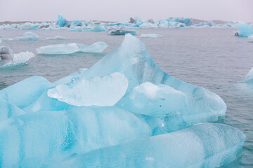 Jokulsarlon glacier lagoon, Jokulsarlon, Vatnatjokull glacier, Southern Iceland, Iceland, Europe
