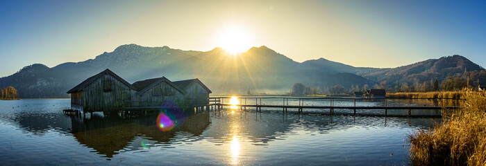 old hut at the kochel lake - bavaria