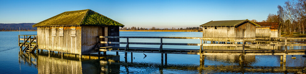 old hut at the kochel lake - bavaria