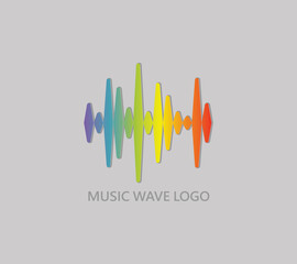 Music wave logo. Pulse music player icon. Colorful equalizer element. Jpeg
