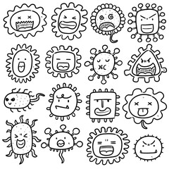vector set of bacteria and virus