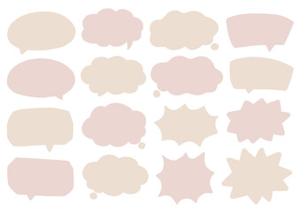 手書きの吹き出しセット　枠　フレーム
