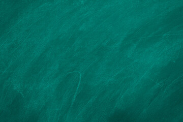 Fototapeta na wymiar Abstract texture of chalk rubbed out on green blackboard or chalkboard background. School education, dark wall backdrop or learning concept.
