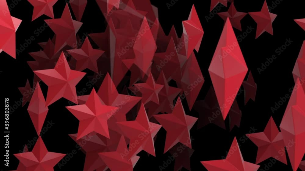 Poster abstract particles resembling red stars on a black background resemble a festive fireworks display a