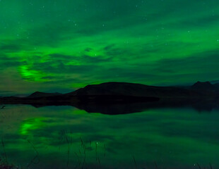 Fototapeta na wymiar Northern Lights, Southern Iceland, Iceland, Europe