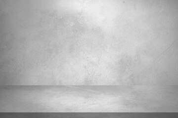 Gray vintage cement or concrete wall and floor background. Can be used for display products, room, interior, graphic design or wallpaper. Copy space for text.