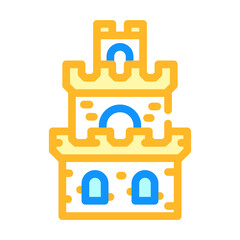 Fototapeta premium tower building of vintage castle color icon vector illustration
