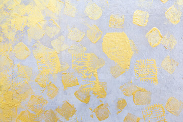 The gold of leaf on Silver color wall abstract texture background