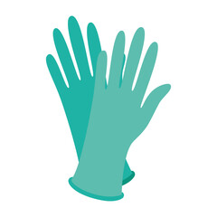 protective gloves doodle flat style icon