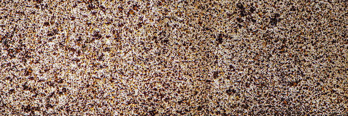 Panoramic grunge rusted metal texture panorama, rust and oxidized metal background. Old metal iron panel.