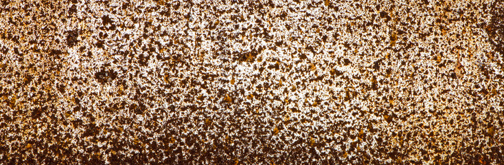 The texture Of the old rusty metal plate panorama.