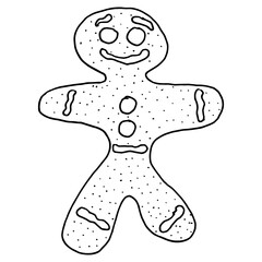 Gingerbread Man. Vector illustration of gingerbread for Christmas.