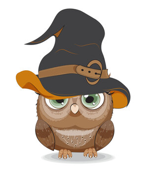 Halloween owl in hat