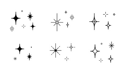 星やキラキラのアイコンのセット／イラスト／光／輝き／素材／シンプル © yugoro