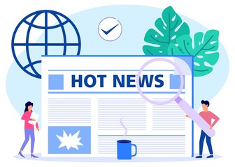 Illustration vector graphic cartoon character of newspaper