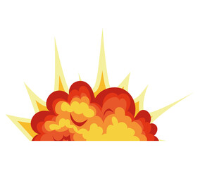 flame of orange, yellow and red color with a white background