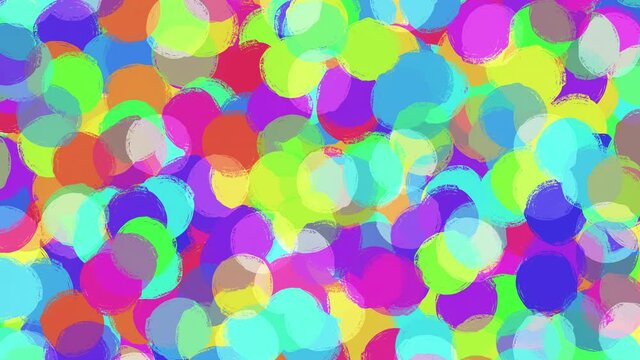 Colourful painted dots background, abstract stop motion animation