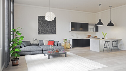 modern studio interior. 3d rendering