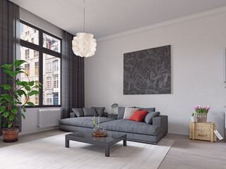 modern studio interior. 3d rendering