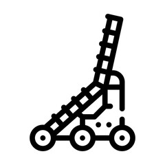 siege ladder line icon vector illustration black