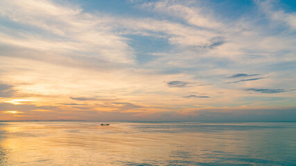sunset sky over the sea in the evening 